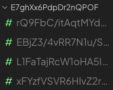 Channels with encrypted names